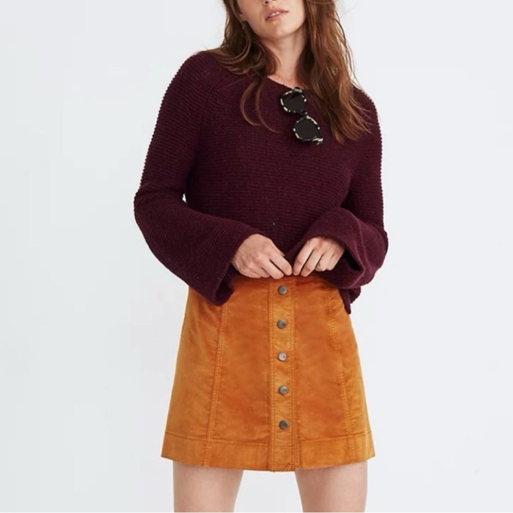 MADEWELL VELVETEEN A-LINE SKIRT SIZE 4